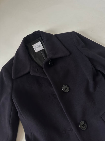 100% wool navy slim coat