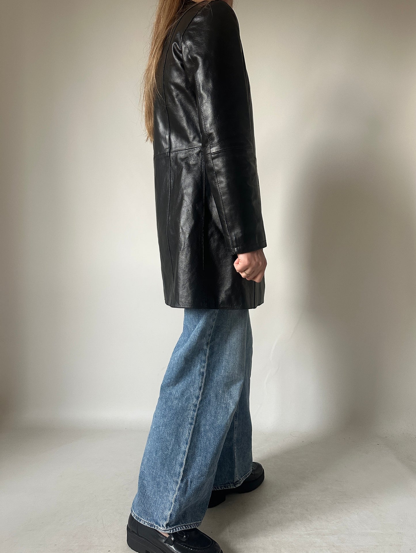 Beautiful leather slim jacket
