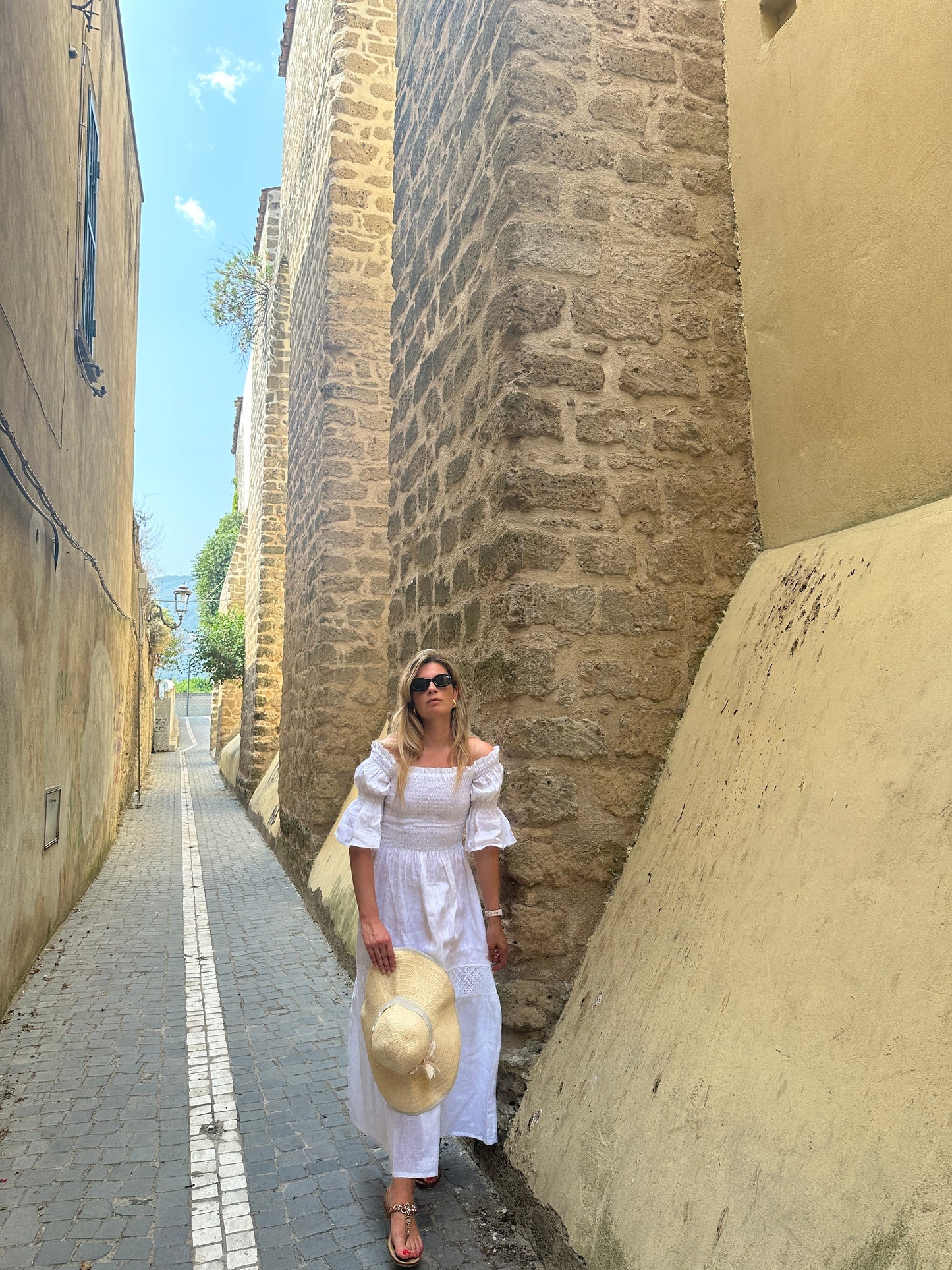 Abito Isabelle in lino - bianco