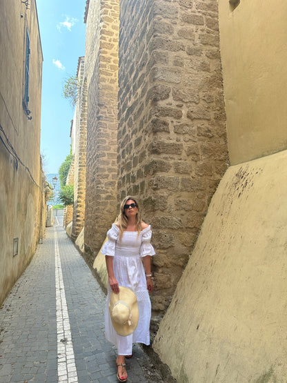 Abito Isabelle in lino - bianco