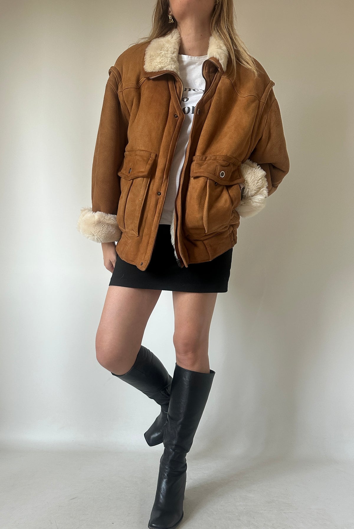 Petite bomber Shearling