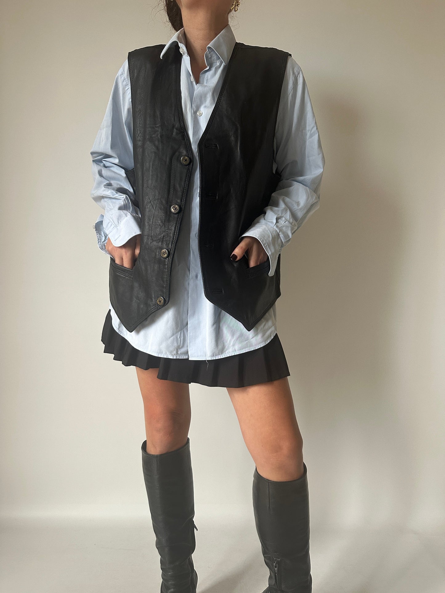 Soft leather vest