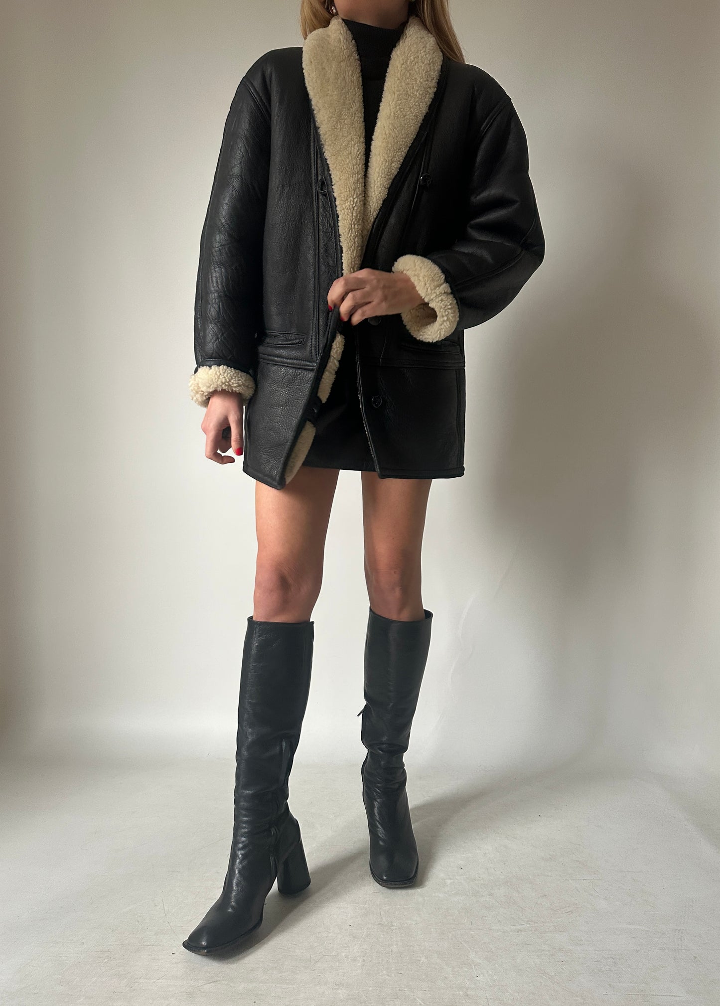 Dreamy black petite Shearling