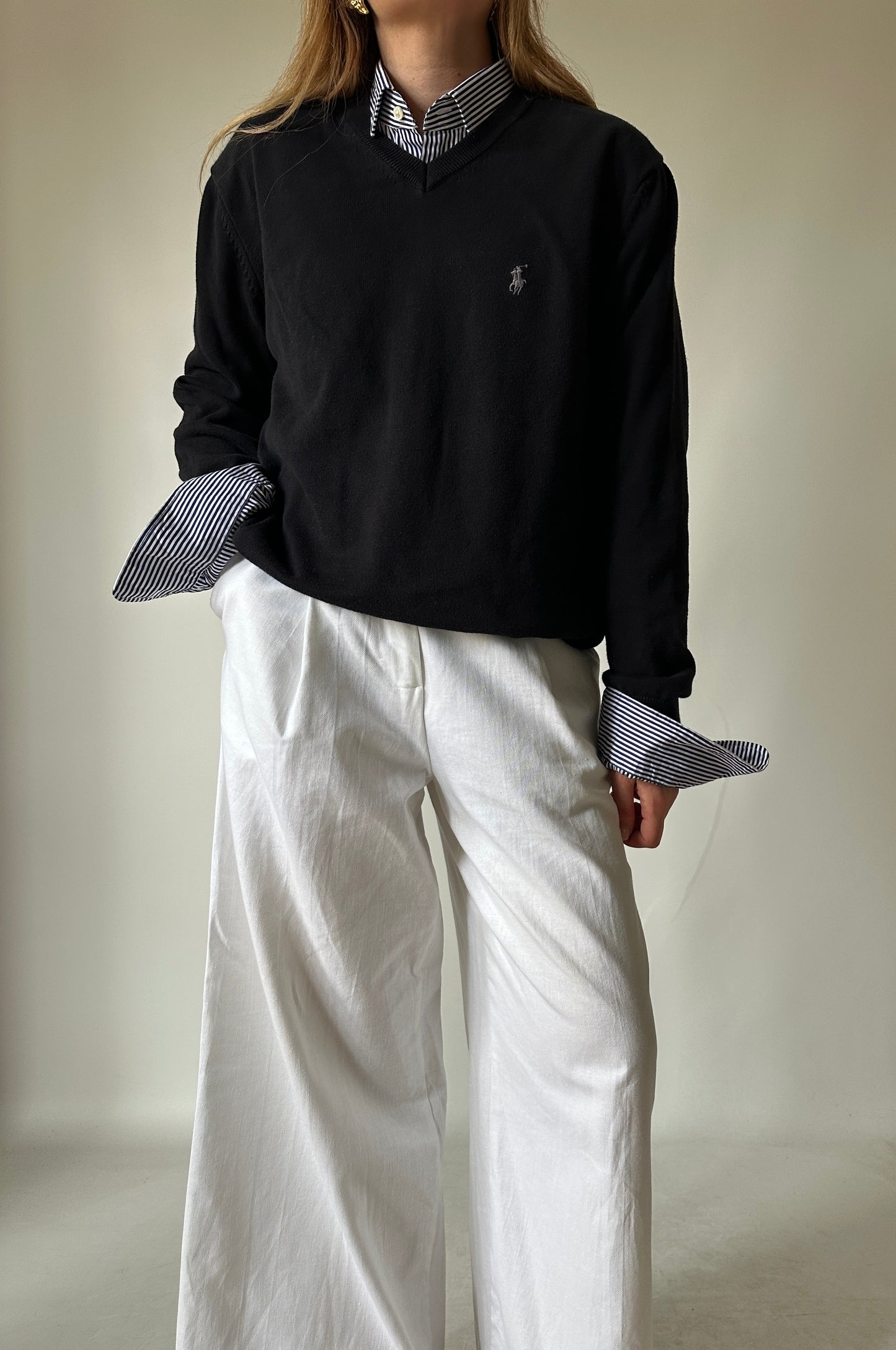 RALPH LAUREN black cotton sweater