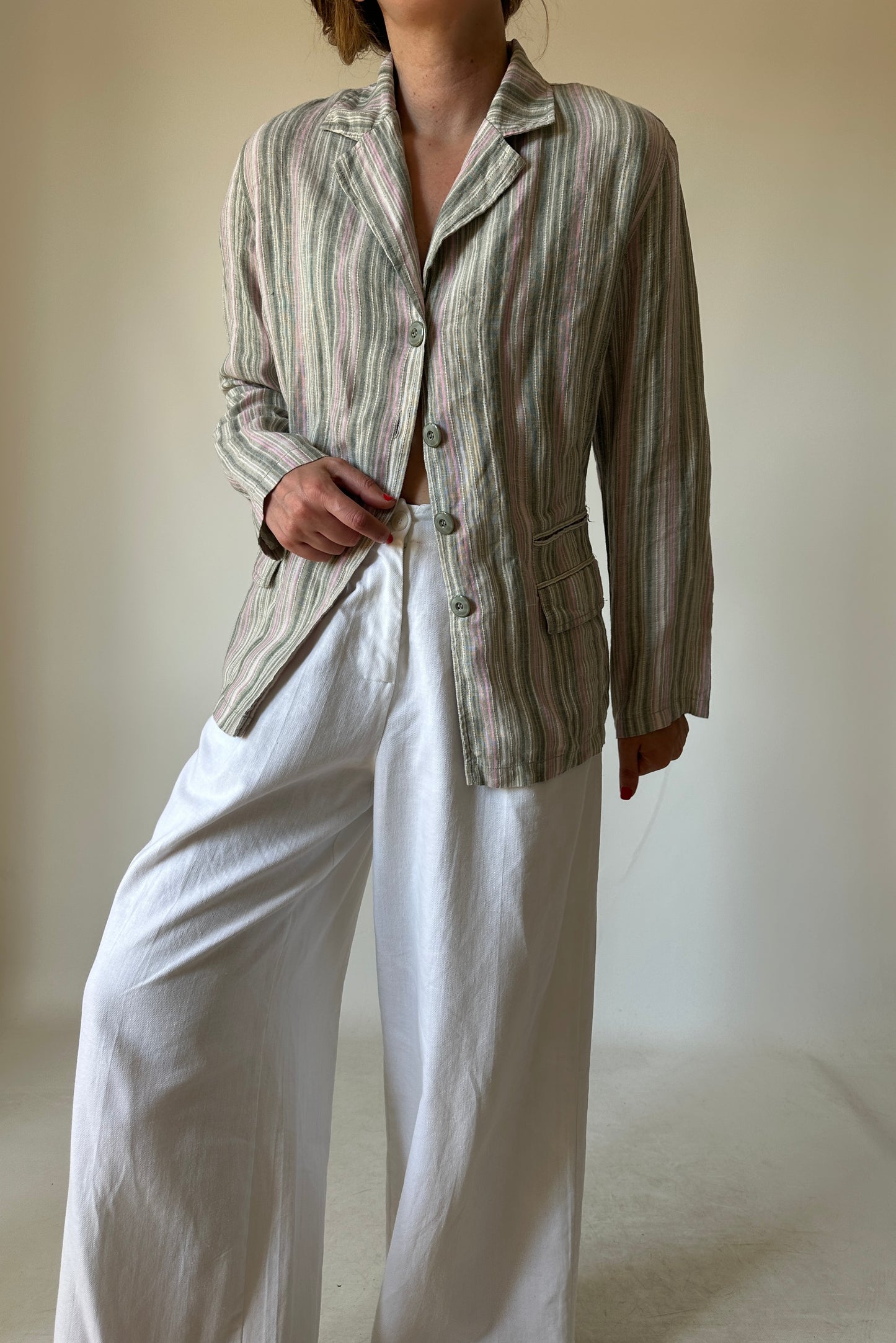 Blazer camicia in lino leggerissimo
