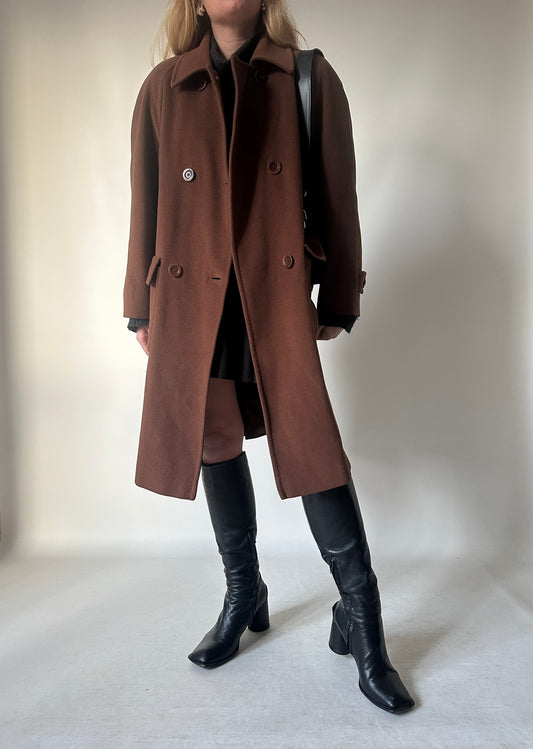 Chocolate wool and angora coat