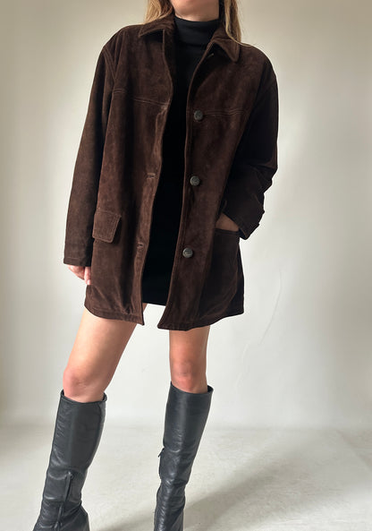 Chocolate real suede jacket