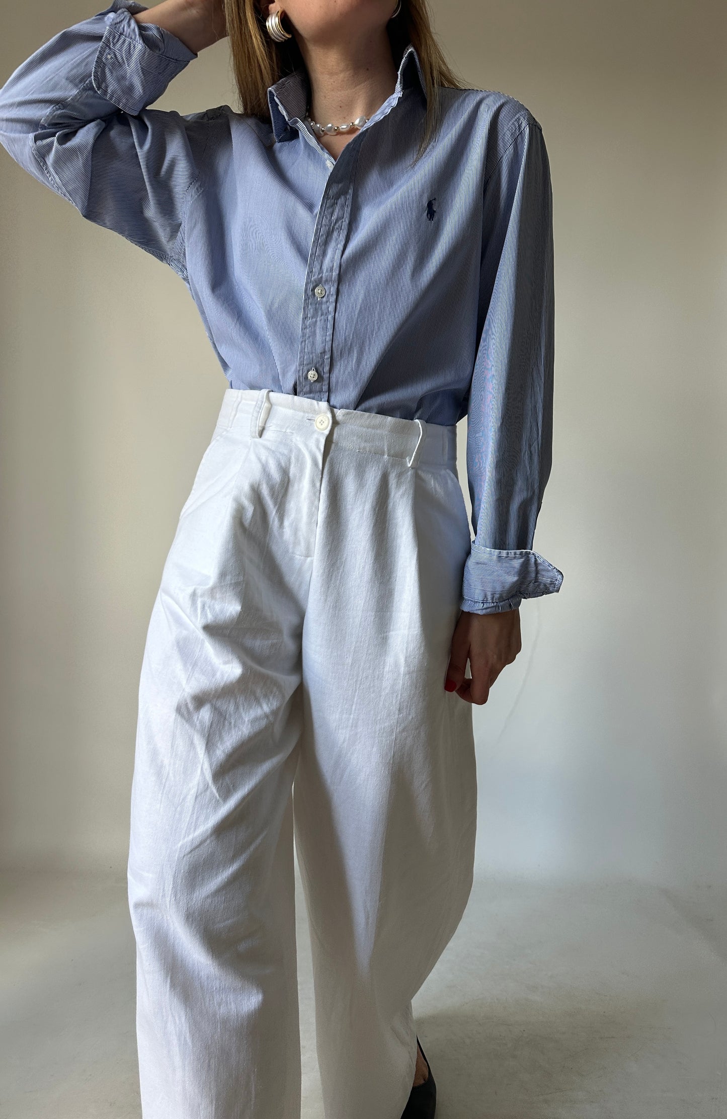 RALPH LAUREN striped blue shirt