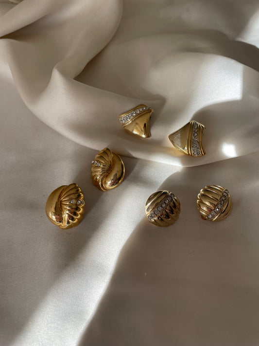 Orecchini ventaglio con strass