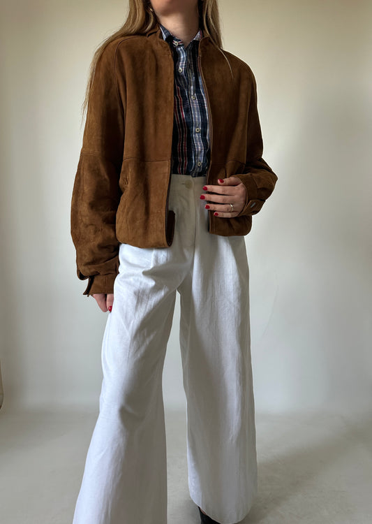 Iconic suede brown bomber