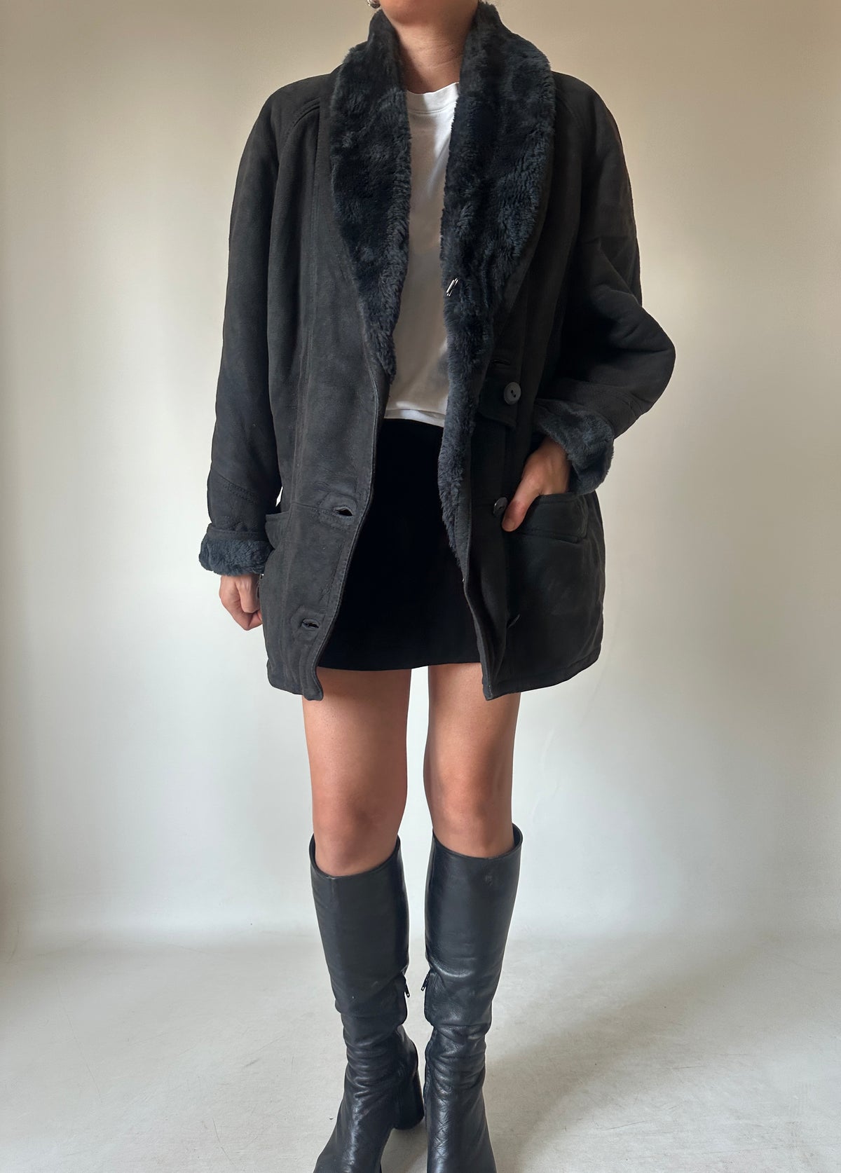 Passpartour black Shearling