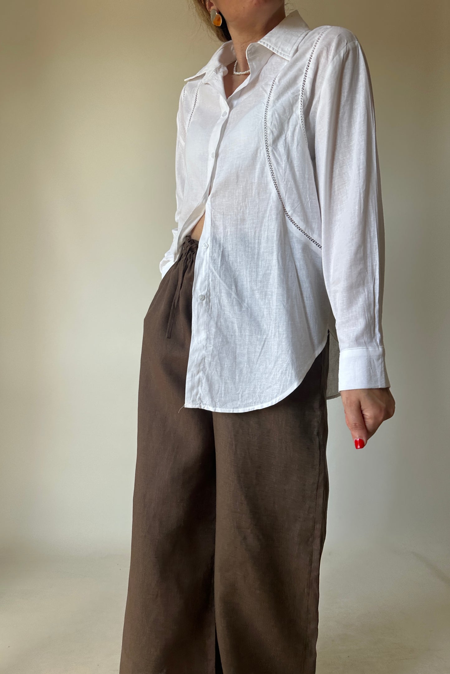 Linen and cotton white shirt