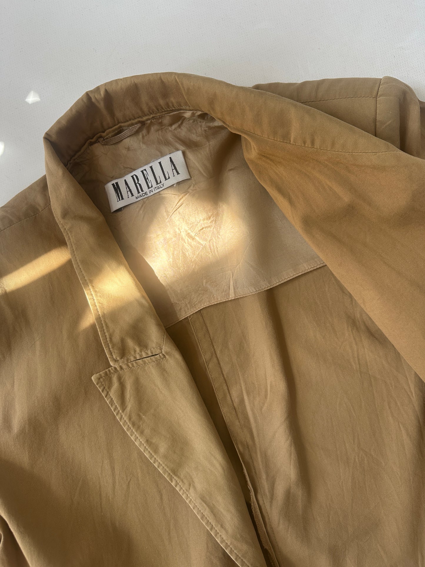 MARELLA camel cotton slim blazer