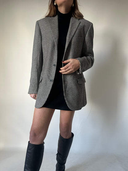 Pied de poule wool blazer