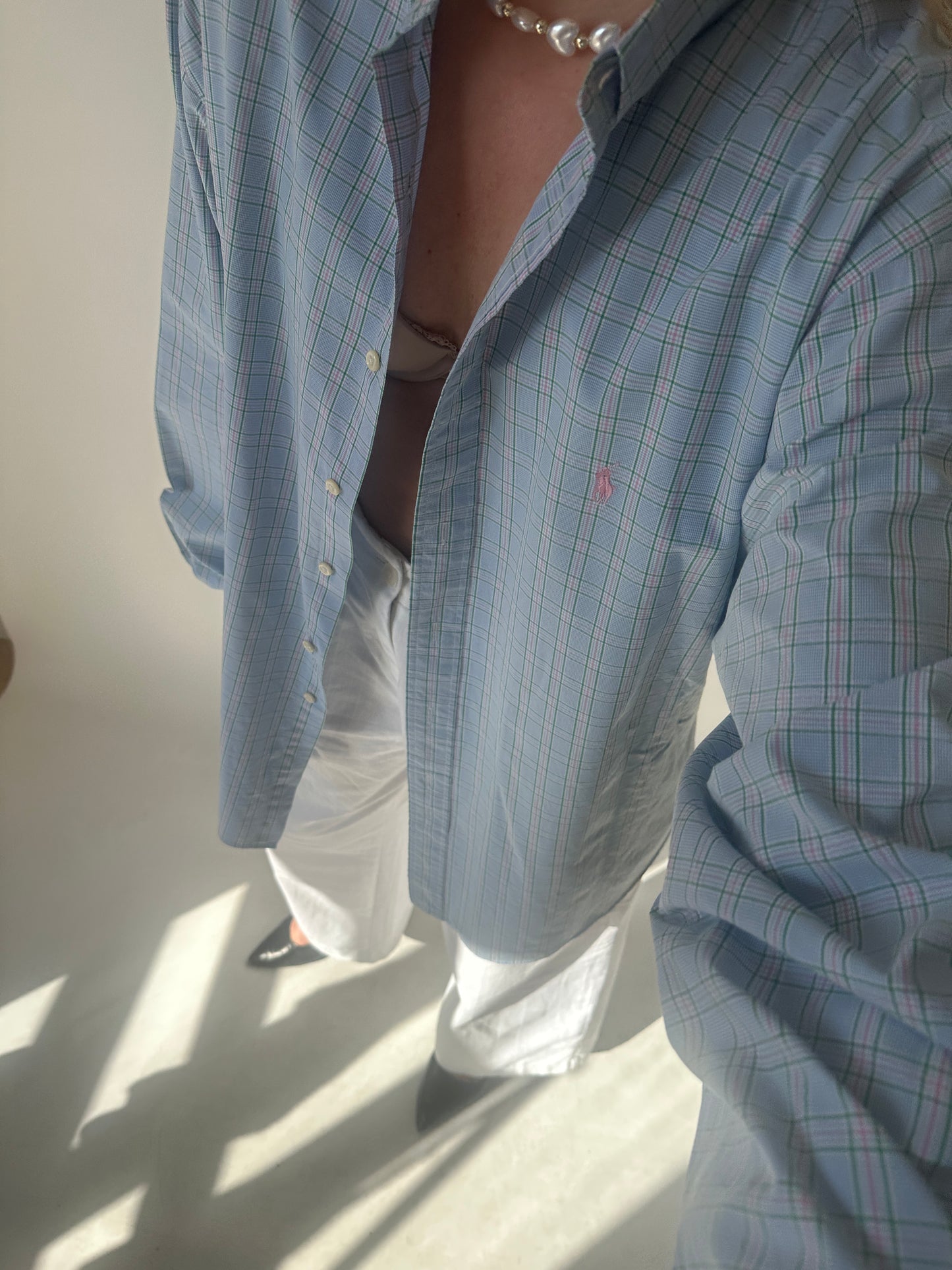 RALPH LAUREN pink and blue shirt