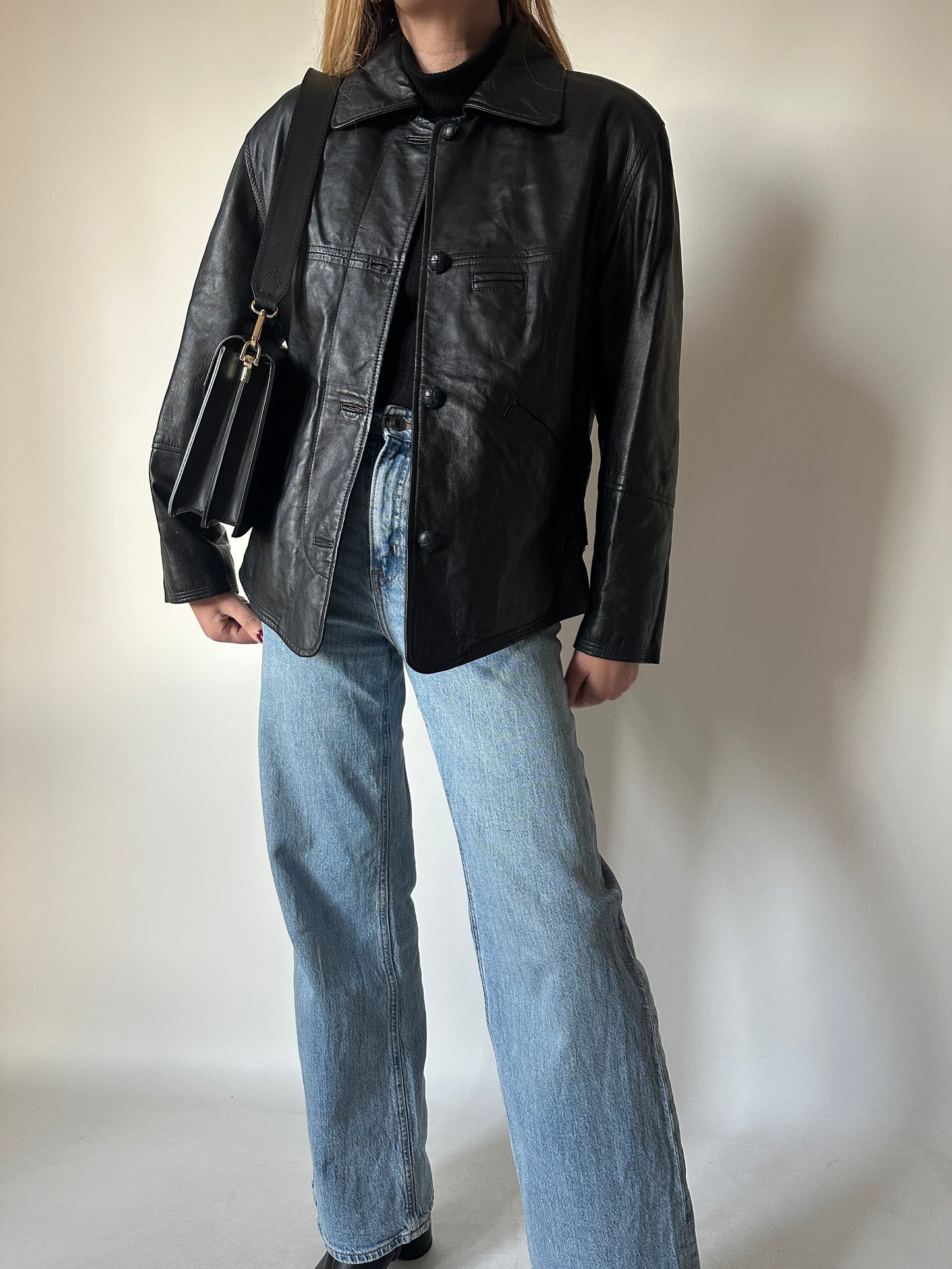 Bomber petite in pelle trapuntato