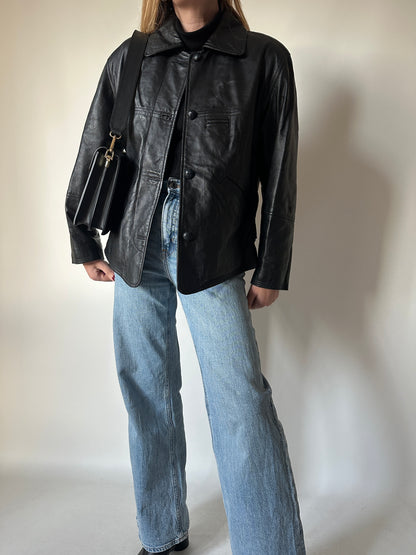 Bomber petite in pelle trapuntato