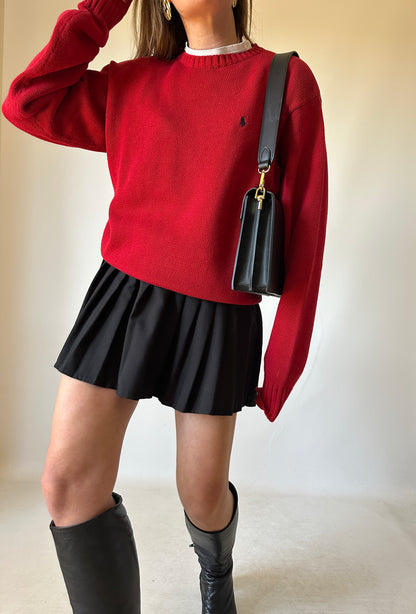 RALPH LAUREN red cotton sweater