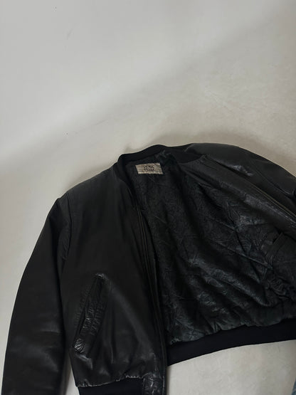 Bomber petite in pelle imbottito