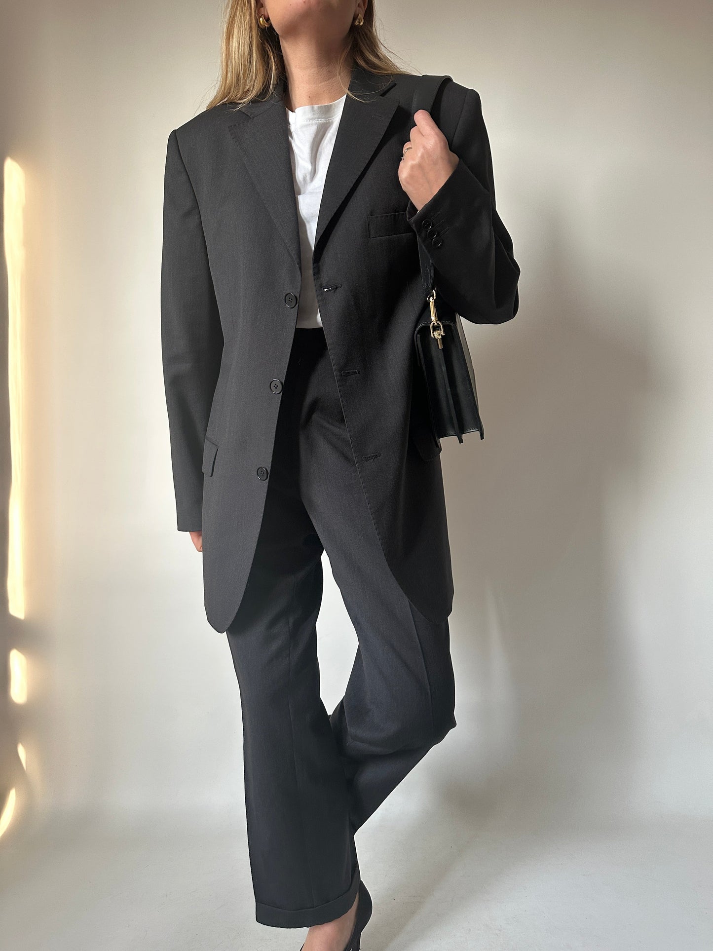 Pure wool antracite suit