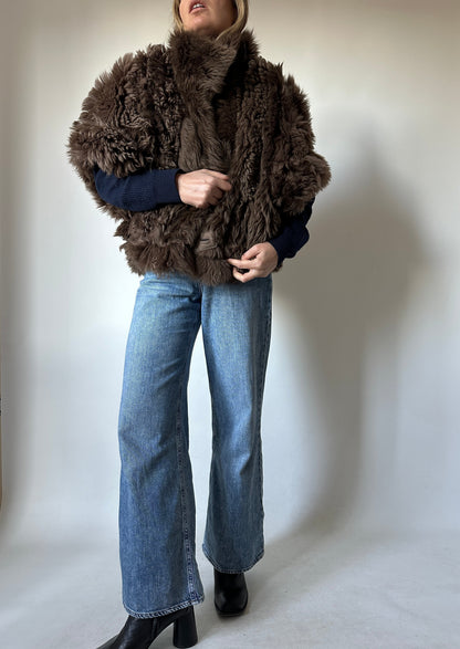 Gilet Shearling reversibile brown