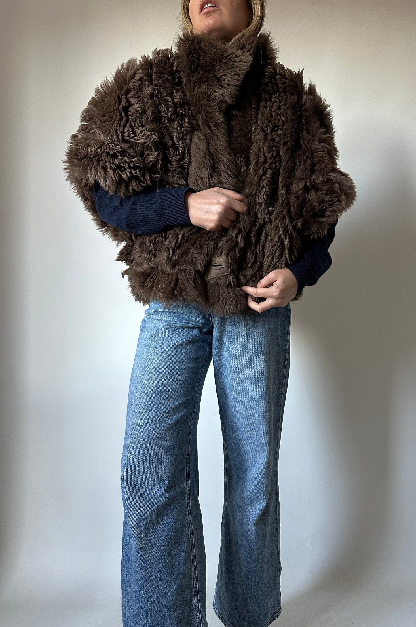 Gilet Shearling reversibile brown