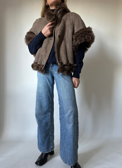 Gilet Shearling reversibile brown