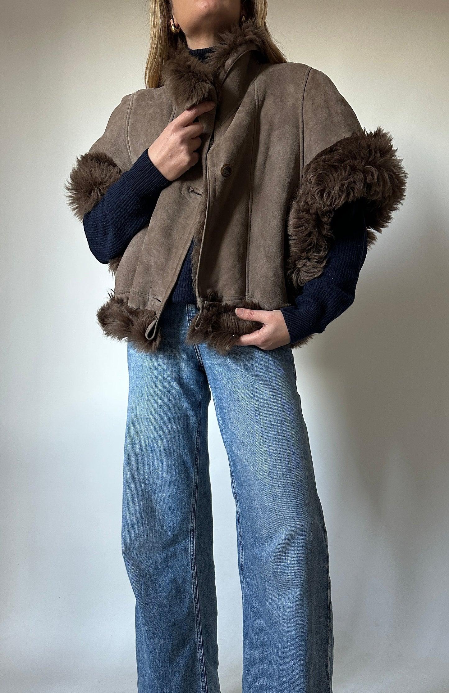 Gilet Shearling reversibile brown