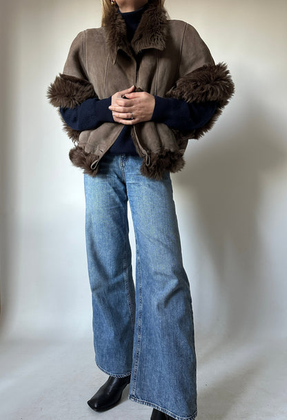 Gilet Shearling reversibile brown