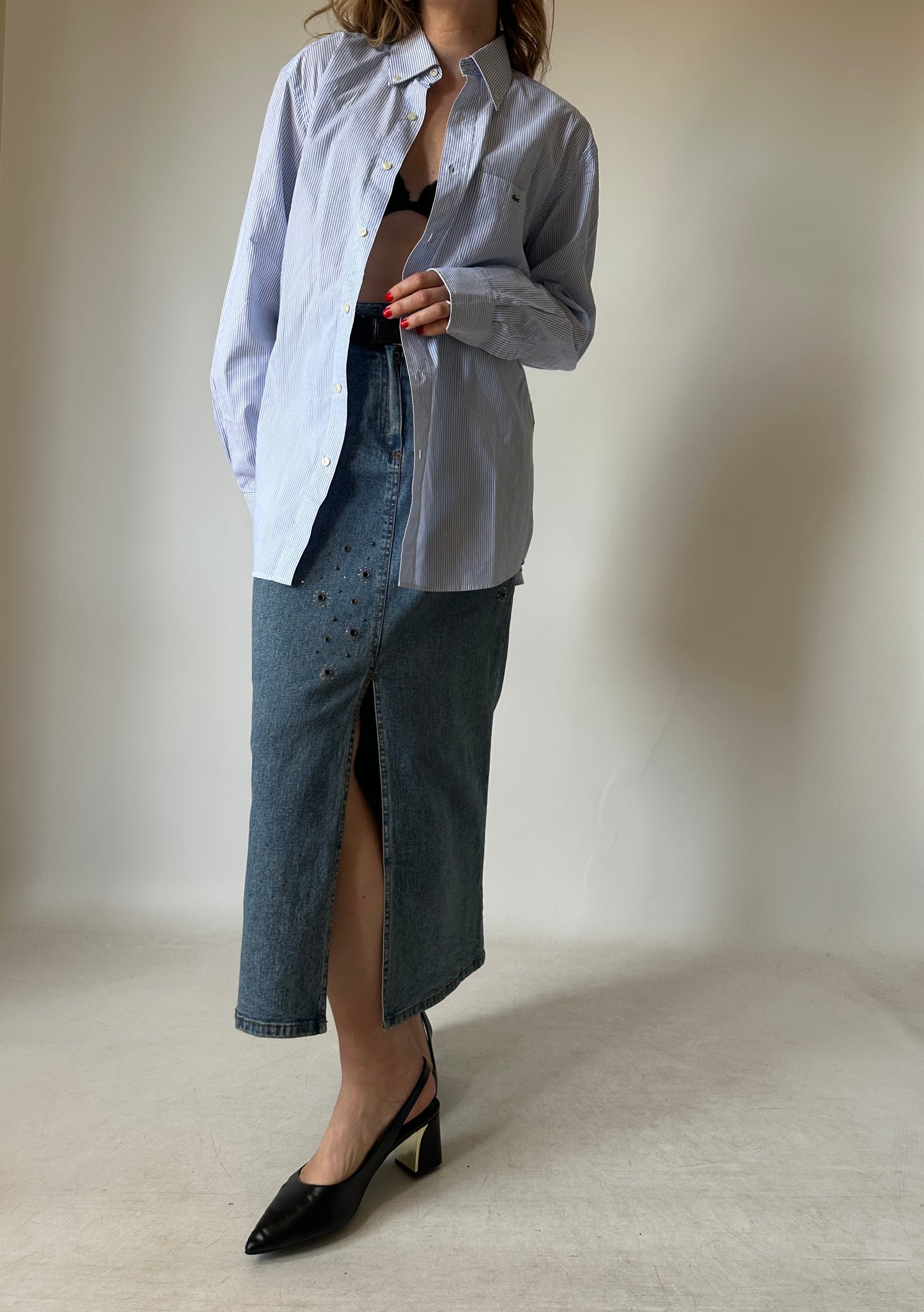 LA COSTE striped blue shirt