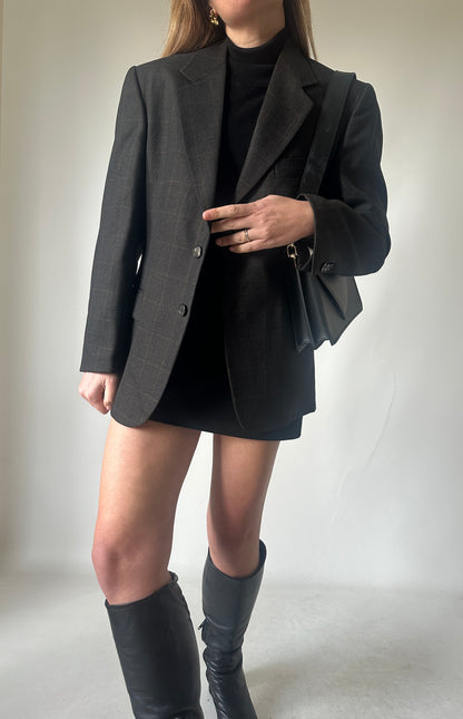 Minimal brown slim blazer