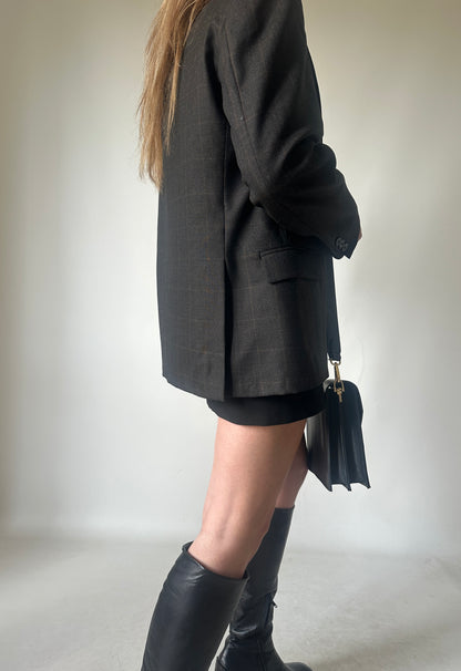 Minimal brown slim blazer