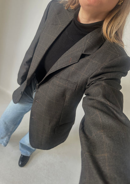 Minimal brown slim blazer
