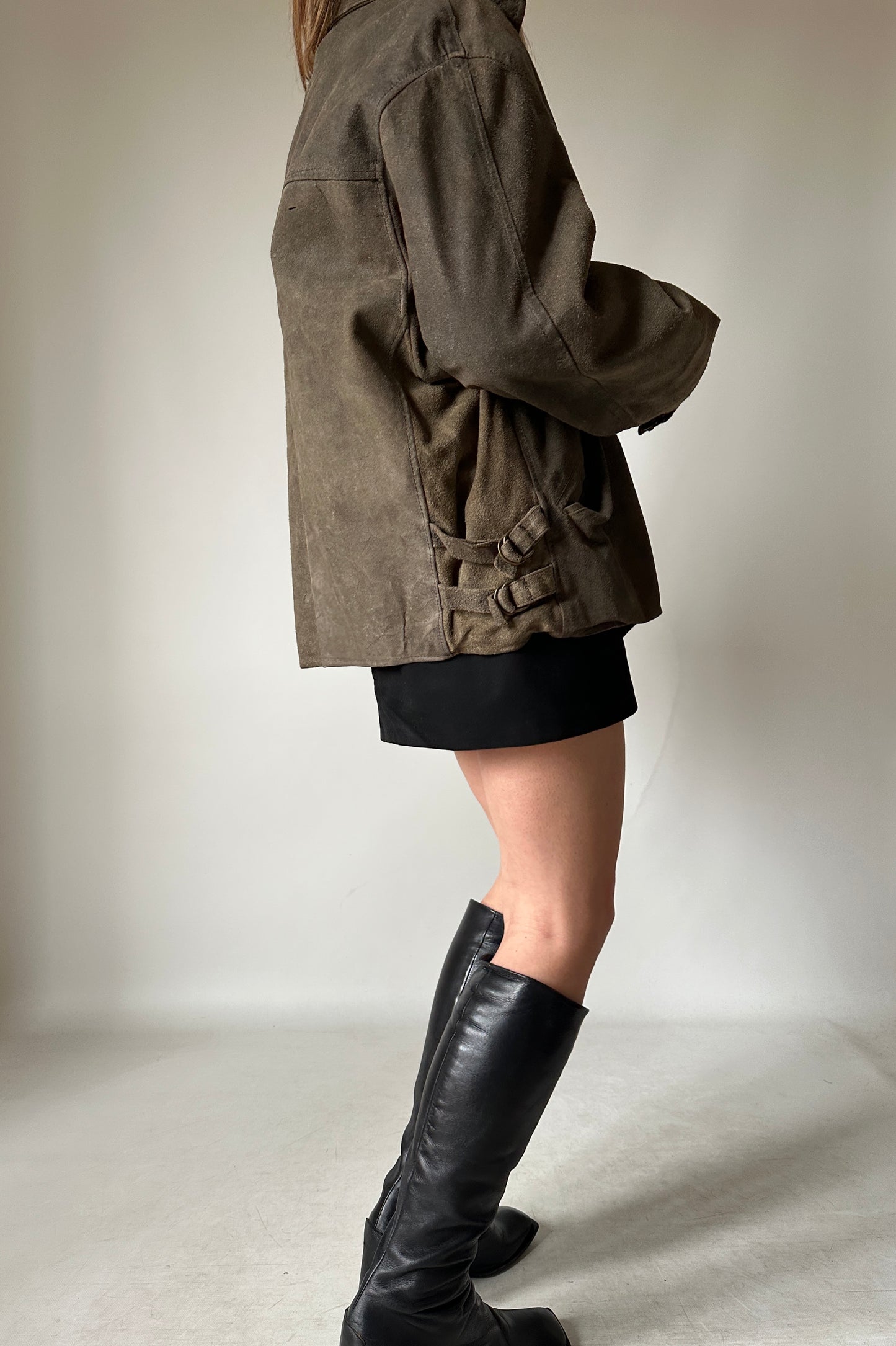 Giacca in pelle verdone