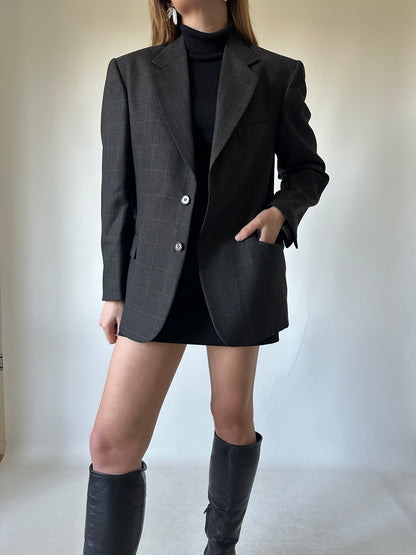 Minimal brown slim blazer