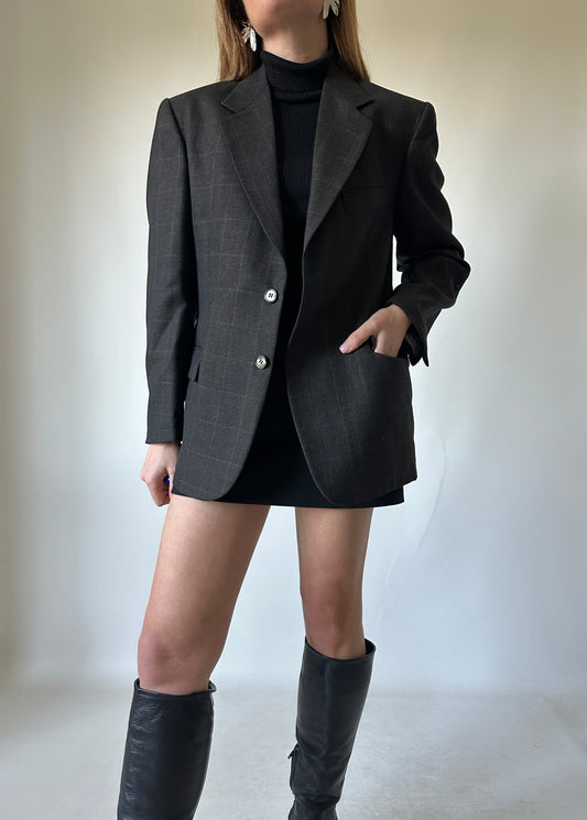 Minimal brown slim blazer