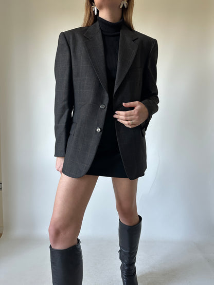 Minimal brown slim blazer