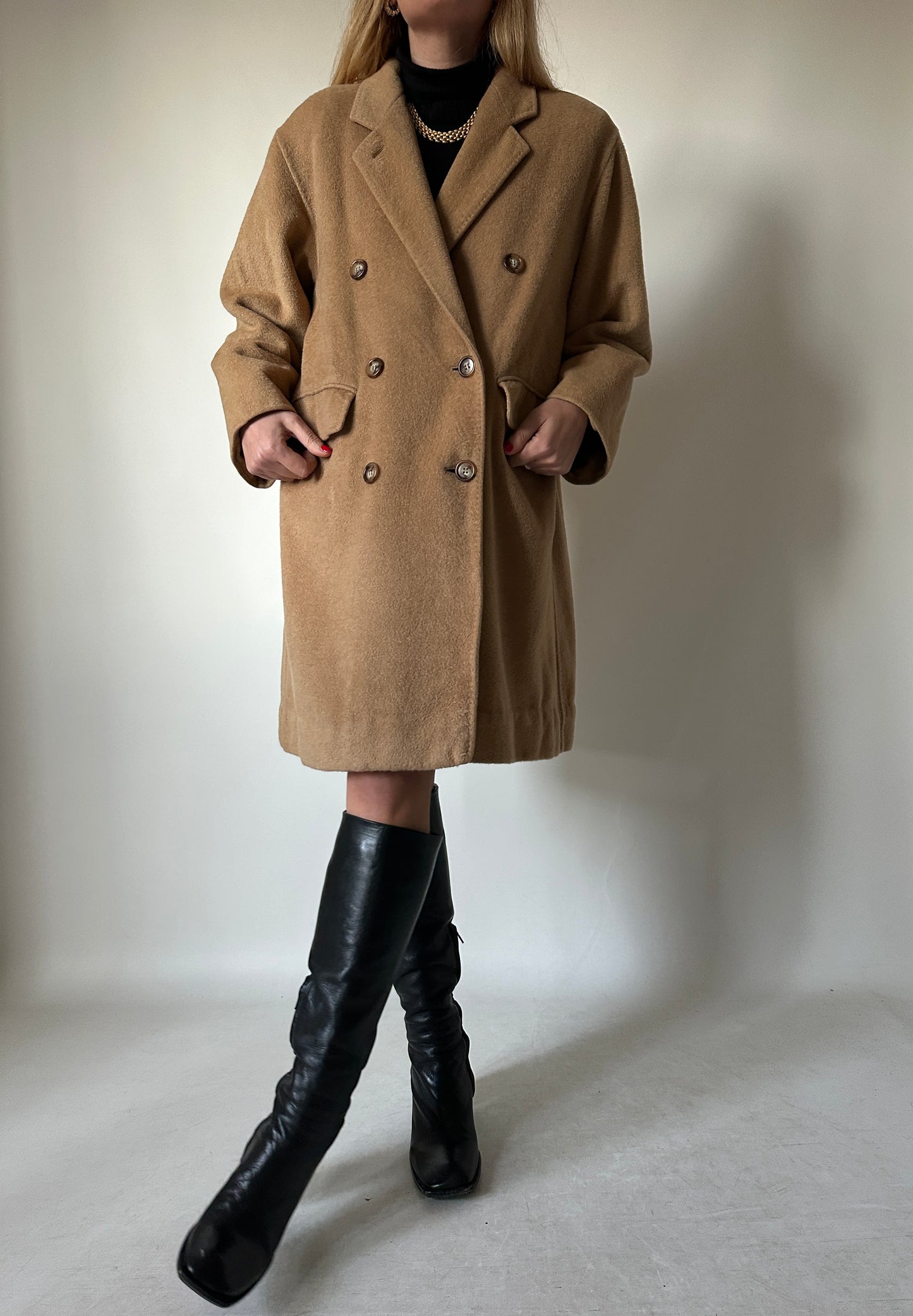 MaxMara pure wool camel petite coat