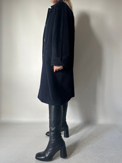 Luxury wool navy coat