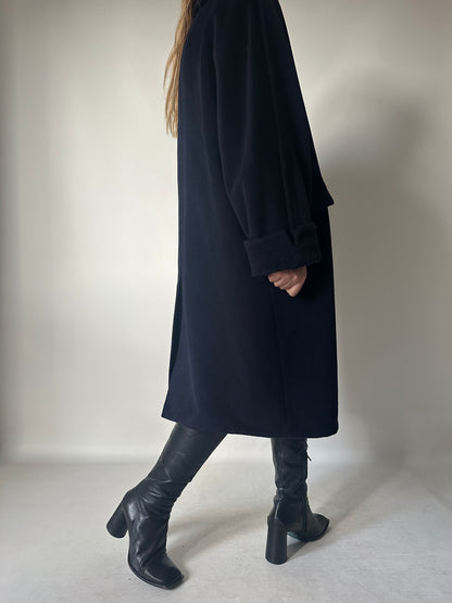 Luxury wool navy coat