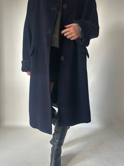 Luxury wool navy coat