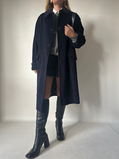 Luxury wool navy coat