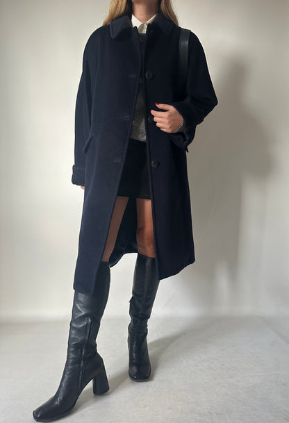 Luxury wool navy coat