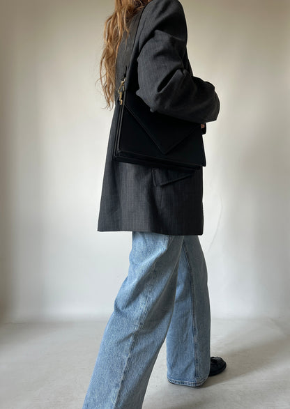 Blazer gessato in fresco lana