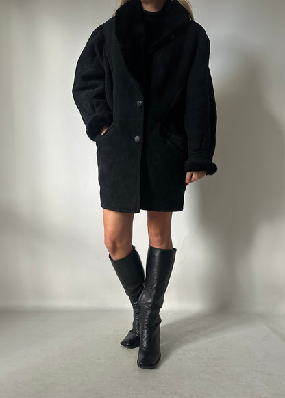 Black evergreen Shearling
