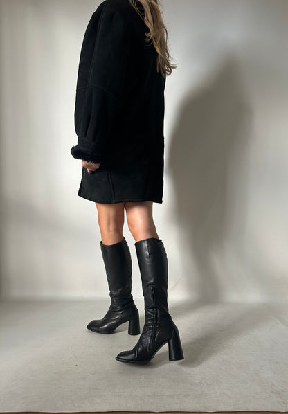 Black evergreen Shearling