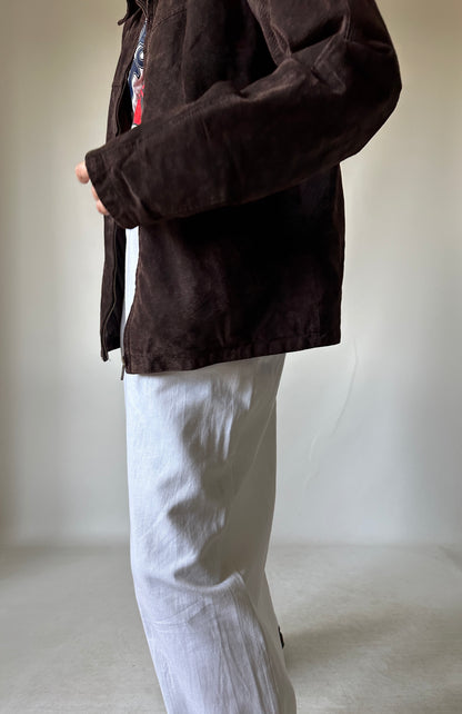 Chocolate suede petite jacket