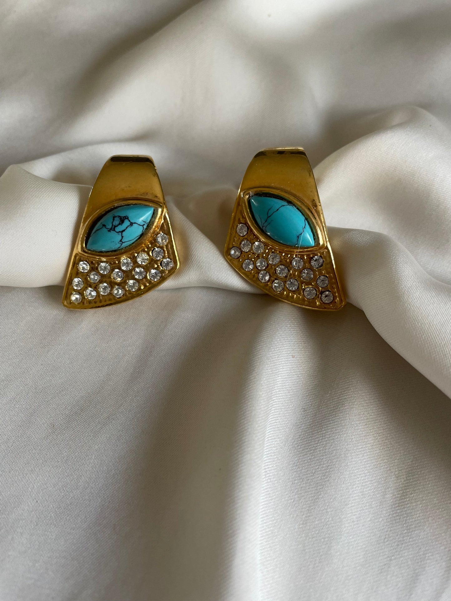 Orecchini strass e turchese - nuovi deadstock
