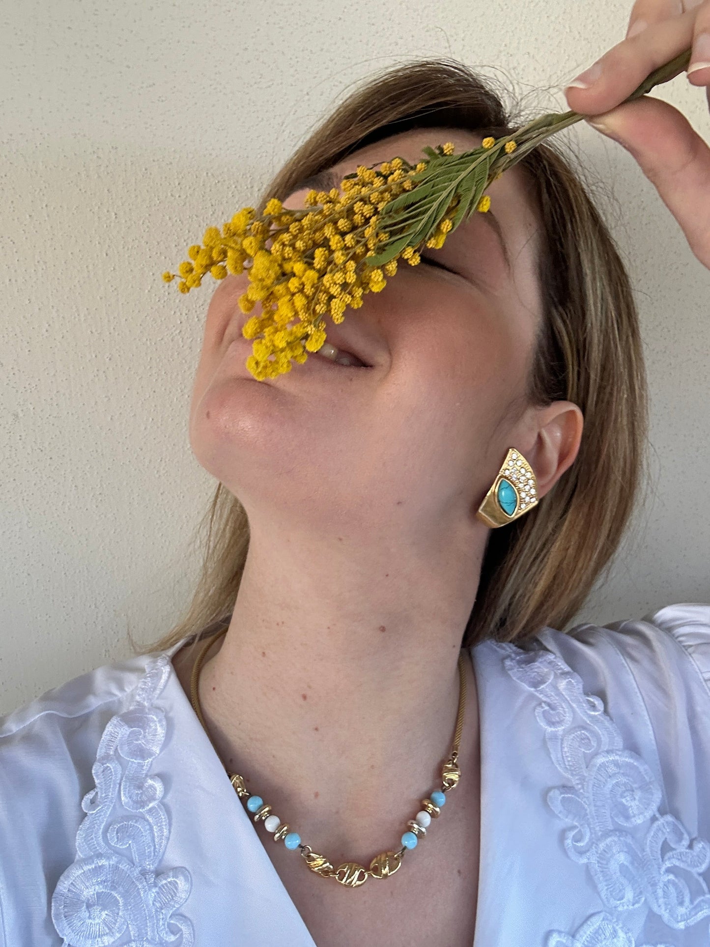 Orecchini strass e turchese - nuovi deadstock
