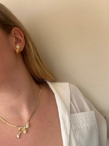 Orecchini goccia oro con zirconi